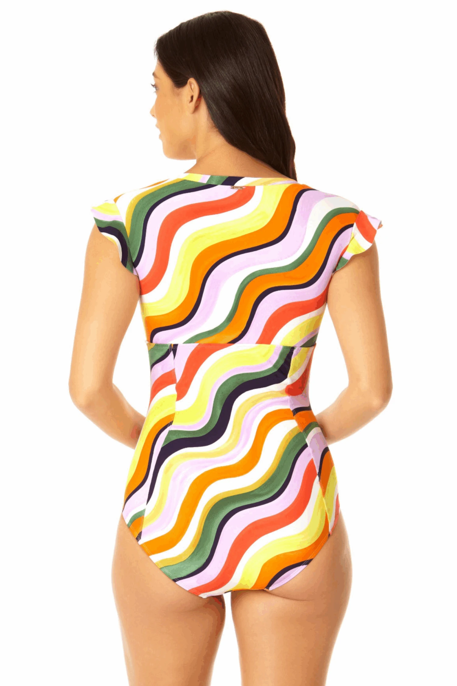 Anne Cole - Women's Flutter Sleeve Zip Up Rash Guard One Piece Swimsuit(Anne Cole Womens Flutter Sleeve Zip Up Rash Guard One Piece Swimsuit 5) 4 Anne Cole - Women's Flutter Sleeve Zip Up Rash Guard One Piece Swimsuit(Anne Cole Womens Flutter Sleeve Zip Up Rash Guard One Piece Swimsuit 5) - Image 2