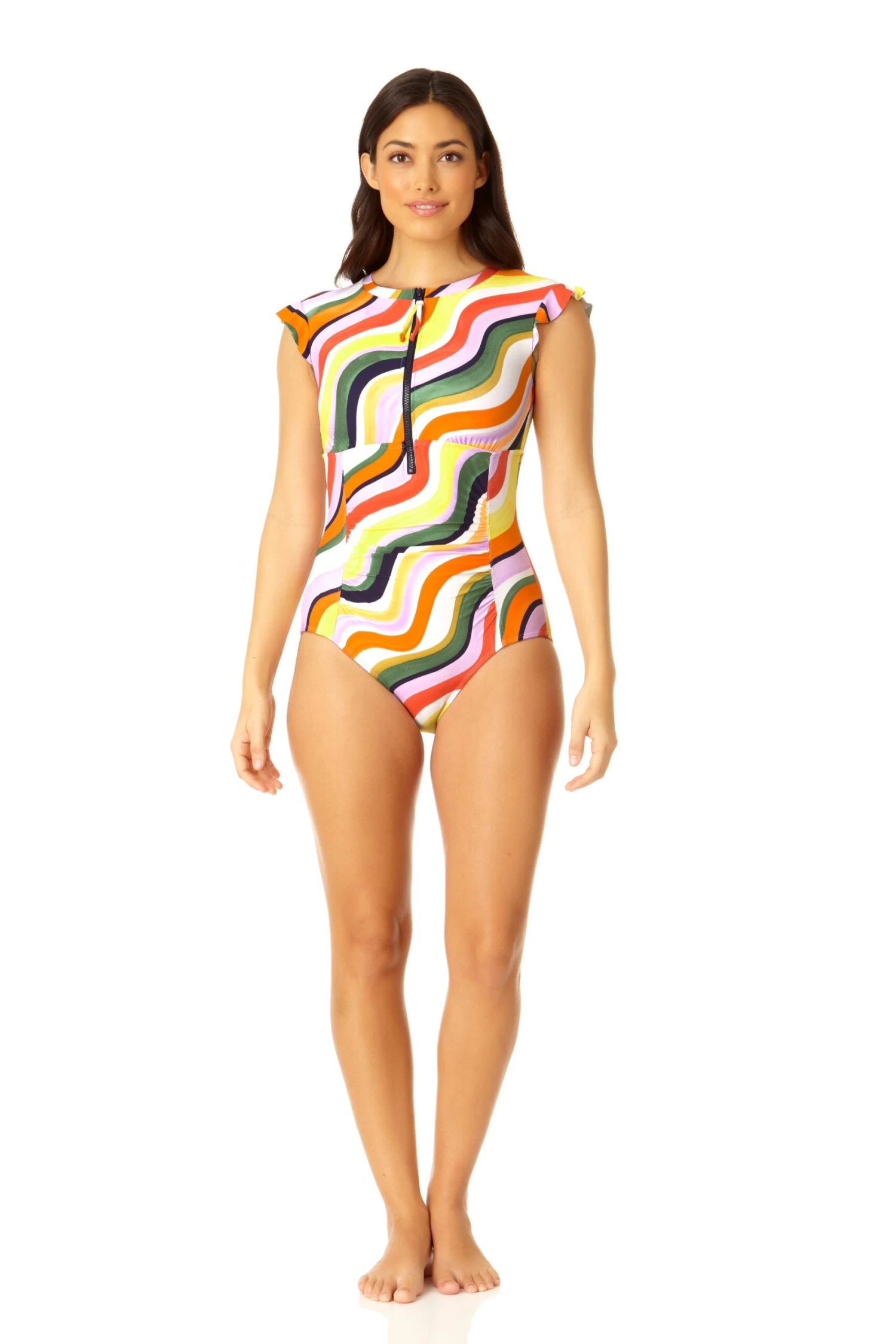 Anne Cole - Women's Flutter Sleeve Zip Up Rash Guard One Piece Swimsuit(Anne Cole Womens Flutter Sleeve Zip Up Rash Guard One Piece Swimsuit 5) 8 Anne Cole - Women's Flutter Sleeve Zip Up Rash Guard One Piece Swimsuit(Anne Cole Womens Flutter Sleeve Zip Up Rash Guard One Piece Swimsuit 5) - Image 6