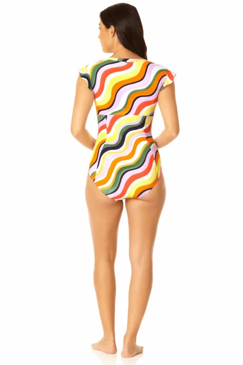 Anne Cole - Women's Flutter Sleeve Zip Up Rash Guard One Piece Swimsuit(Anne Cole Womens Flutter Sleeve Zip Up Rash Guard One Piece Swimsuit 5) -Simply Bikini Store 23MO07922 MULT 488 4 scaled