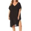 Women's Plus Size Live In Color Easy Tunic Swimsuit Cover Up(Womens Plus Size Live In Color Easy Tunic Swimsuit Cover Up) -Simply Bikini Store 23PC54101 BLK 196