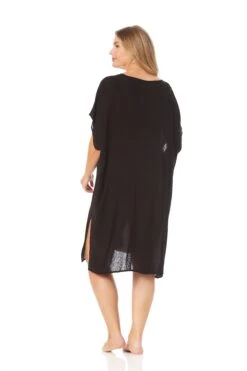 Women's Plus Size Live In Color Easy Tunic Swimsuit Cover Up(Womens Plus Size Live In Color Easy Tunic Swimsuit Cover Up) -Simply Bikini Store 23PC54101 BLK 215