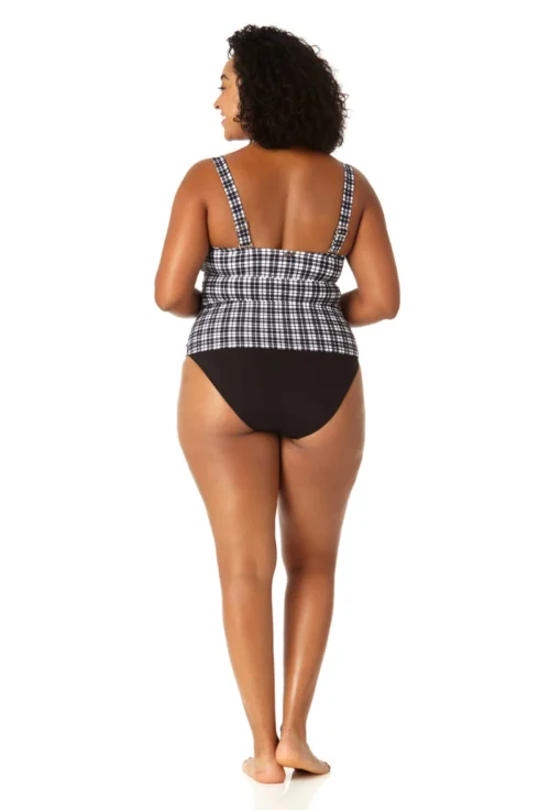 Anne Cole Plus - Women's Twist Front Bandeaukini Swim Top(Anne Cole Plus Womens Twist Front Bandeaukini Swim Top) 19 Anne Cole Plus - Women's Twist Front Bandeaukini Swim Top(Anne Cole Plus Womens Twist Front Bandeaukini Swim Top) -Simply Bikini Store 23PT25083 BKWH MYMB36001 BLK 2143