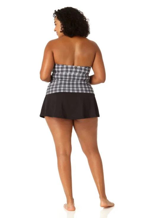 Anne Cole Plus - Women's Twist Front Bandeaukini Swim Top(Anne Cole Plus Womens Twist Front Bandeaukini Swim Top) 15 Anne Cole Plus - Women's Twist Front Bandeaukini Swim Top(Anne Cole Plus Womens Twist Front Bandeaukini Swim Top) -Simply Bikini Store 23PT25083 BKWH MYMB41401 BLK 2198