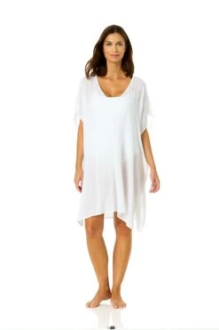 Women's Live In Color Easy Tunic Swimsuit Cover Up(Womens Live In Color Easy Tunic Swimsuit Cover Up) -Simply Bikini Store 24MC54101 WHT 1136