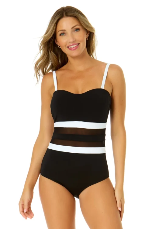 Women's Mesh Around Mesh Strapless One Piece(Womens Mesh Around Mesh Strapless One Piece) -Simply Bikini Store 24MO05001 BLK 1356 1