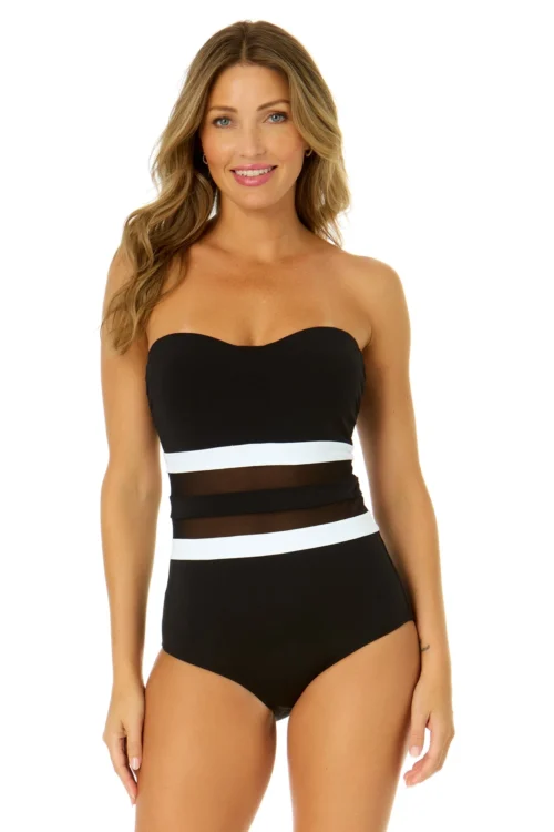 Women's Mesh Around Mesh Strapless One Piece(Womens Mesh Around Mesh Strapless One Piece)
