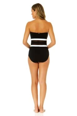 Women's Mesh Around Mesh Strapless One Piece(Womens Mesh Around Mesh Strapless One Piece) -Simply Bikini Store 24MO05001 BLK 1390