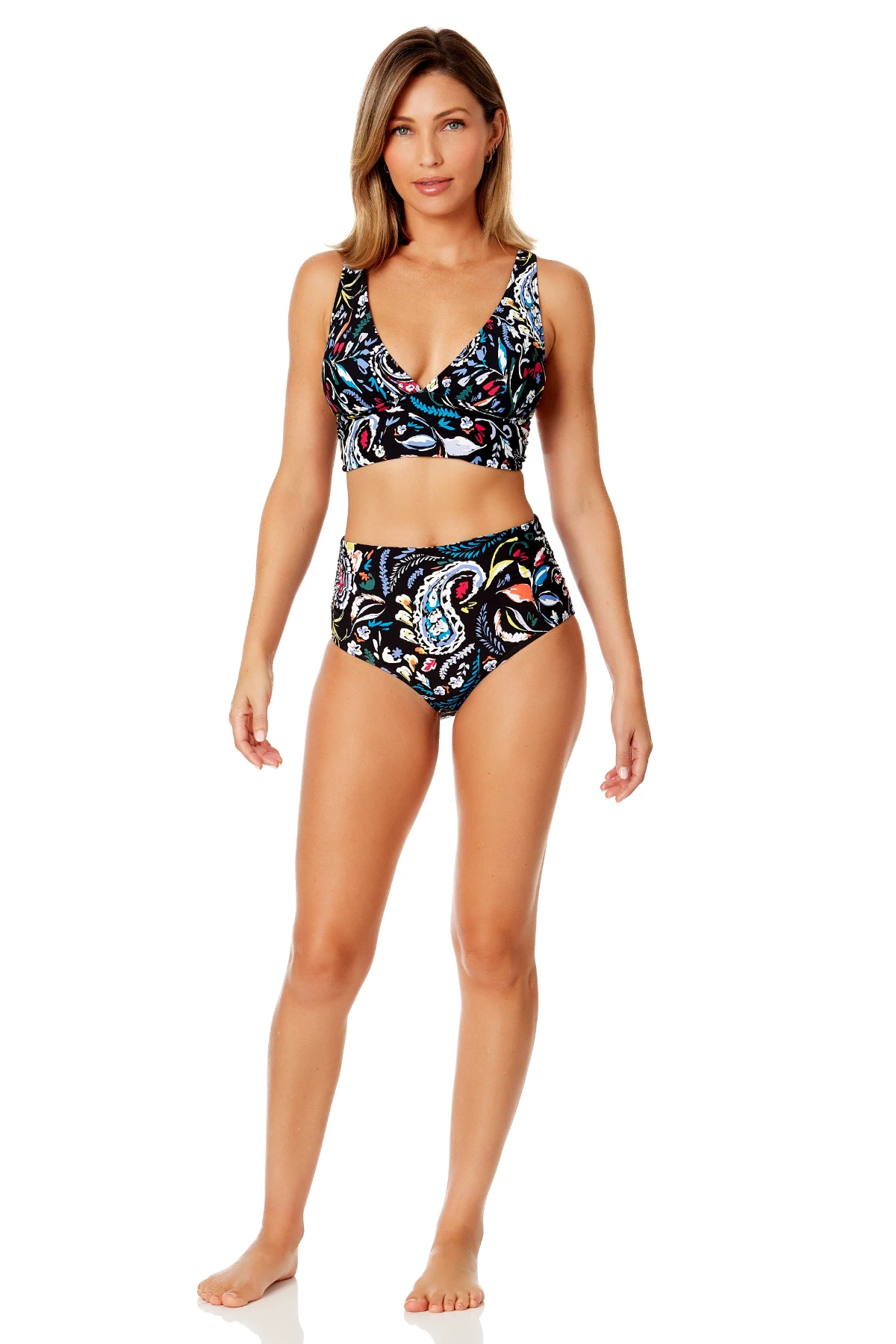 Women's Dance Floor Paisley Soft Band Shirred Bralette Bikini Top(Womens Dance Floor Paisley Soft Band Shirred Bralette Bikini Top) 9 Women's Dance Floor Paisley Soft Band Shirred Bralette Bikini Top(Womens Dance Floor Paisley Soft Band Shirred Bralette Bikini Top) - Image 7