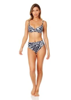 Women's Zebra Shadow V Wire Underwire Bikini Swim Top(Womens Zebra Shadow V Wire Underwire Bikini Swim Top) -Simply Bikini Store 24MT11084 NAWH 24MB37484NAWH 142