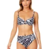 Women's Zebra Shadow V Wire Underwire Bikini Swim Top(Womens Zebra Shadow V Wire Underwire Bikini Swim Top)