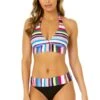 Women's Easy Breezy Stripe Halter Bikini Top(Womens Easy Breezy Stripe Halter Bikini Top) -Simply Bikini Store 24MT12264 MULT 24MB30264 MULT 726 1