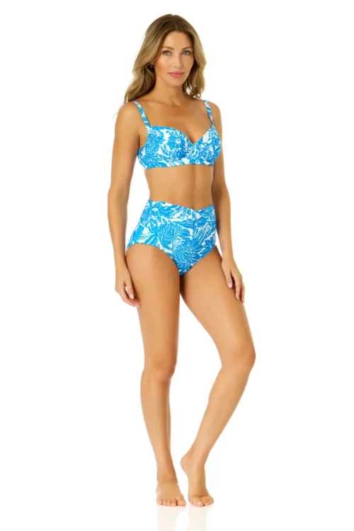 Women's Midnight Floral Shirred Underwire Bikini Top(Womens Midnight Floral Shirred Underwire Bikini Top) -Simply Bikini Store 24MT14154 BLWH 24MB38854 BLWH 1529 4