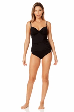 Women's Live In Color Surplice Underwire Tankini Swim Top(Womens Live In Color Surplice Underwire Tankini Swim Top) -Simply Bikini Store 24MT23301 BLK MYMB36001 BLK 325 1