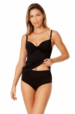 Women's Live In Color Surplice Underwire Tankini Swim Top(Womens Live In Color Surplice Underwire Tankini Swim Top) -Simply Bikini Store 24MT23301 BLK MYMB36001 BLK 325 3