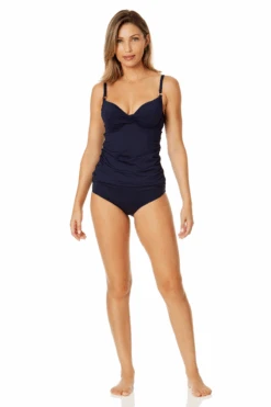 Women's Live In Color Surplice Underwire Tankini Swim Top(Womens Live In Color Surplice Underwire Tankini Swim Top) -Simply Bikini Store 24MT25401 NAVY MYMB36001 NAVY 2537 5