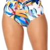 Women's Riviera Floral Shirred Waistband Bikini Swim Bottom(Womens Riviera Floral Shirred Waistband Bikini Swim Bottom) -Simply Bikini Store 25MB38815 MULT0341 FRONT scaled