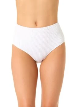 Women's Live In Color Textured High Waist Swim Bottom(Womens Live In Color Textured High Waist Swim Bottom 2) 11 Women's Live In Color Textured High Waist Swim Bottom(Womens Live In Color Textured High Waist Swim Bottom 2) -Simply Bikini Store 25MB39101 WHITE 573 FRONT