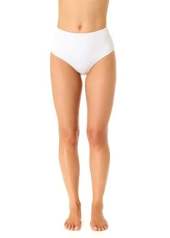 Women's Live In Color Textured High Waist Swim Bottom(Womens Live In Color Textured High Waist Swim Bottom 2) 9 Women's Live In Color Textured High Waist Swim Bottom(Womens Live In Color Textured High Waist Swim Bottom 2) -Simply Bikini Store 25MB39101 WHITE 578