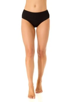 Women's Live In Color Textured Midrise Swim Bottom(Womens Live In Color Textured Midrise Swim Bottom) -Simply Bikini Store 25MB39201 BLK 438