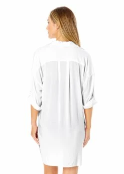 Women's Live In Color Button Down Shirt Swimsuit Cover Up(Womens Live In Color Button Down Shirt Swimsuit Cover Up 2) 7 Women's Live In Color Button Down Shirt Swimsuit Cover Up(Womens Live In Color Button Down Shirt Swimsuit Cover Up 2) -Simply Bikini Store 25MC53001 WHT White 171 BACK