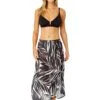 Women's Palm Chic Ring Sarong Skirt Swimsuit Cover Up(Womens Palm Chic Ring Sarong Skirt Swimsuit Cover Up) -Simply Bikini Store 25MC53345 BKWH MYMT11001 BLK 119