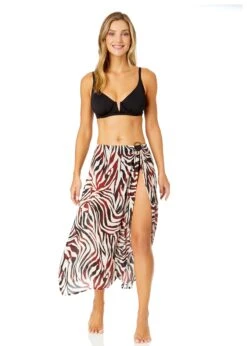 Women's Tiger Dance Ring Sarong Skirt Swimsuit Cover Up(Womens Tiger Dance Ring Sarong Skirt Swimsuit Cover Up) -Simply Bikini Store 25MC53393 MULT MYMT11001 BLK 180