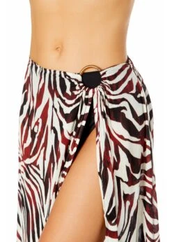 Women's Tiger Dance Ring Sarong Skirt Swimsuit Cover Up(Womens Tiger Dance Ring Sarong Skirt Swimsuit Cover Up) -Simply Bikini Store 25MC53393 MULT MYMT11001 BLK 219