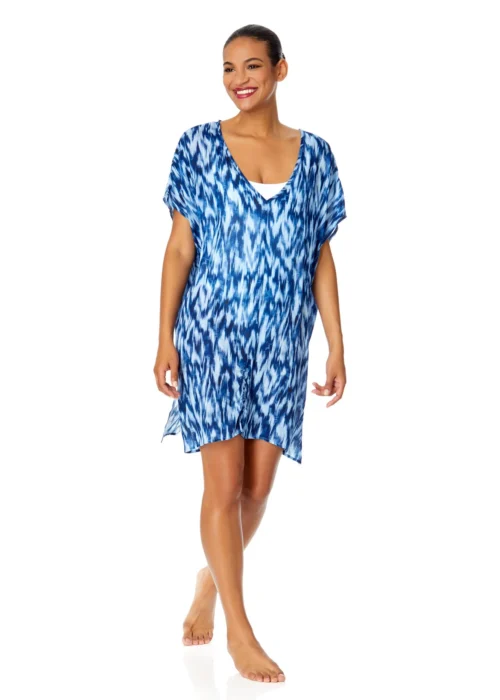 Women's Tie Dye Ikat Easy Tunic Swimsuit Cover Up(Womens Tie Dye Ikat Easy Tunic Swimsuit Cover Up) -Simply Bikini Store 25MC54168 BLPR 122 scaled