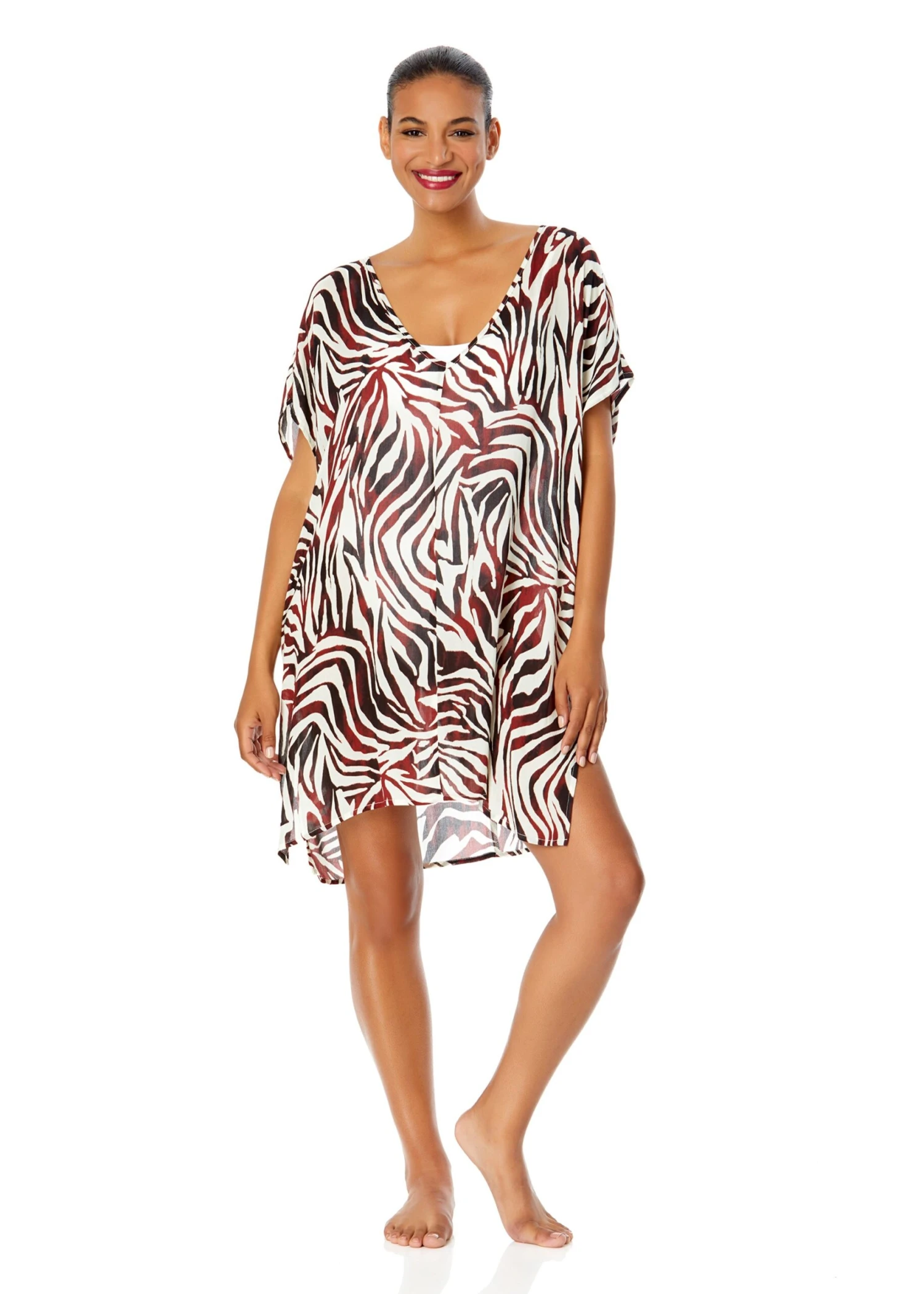 Women's Tiger Dance Easy Tunic Swimsuit Cover Up(Womens Tiger Dance Easy Tunic Swimsuit Cover Up) 4 Women's Tiger Dance Easy Tunic Swimsuit Cover Up(Womens Tiger Dance Easy Tunic Swimsuit Cover Up) - Image 2