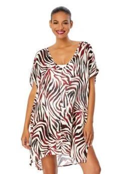 Women's Tiger Dance Easy Tunic Swimsuit Cover Up(Womens Tiger Dance Easy Tunic Swimsuit Cover Up)