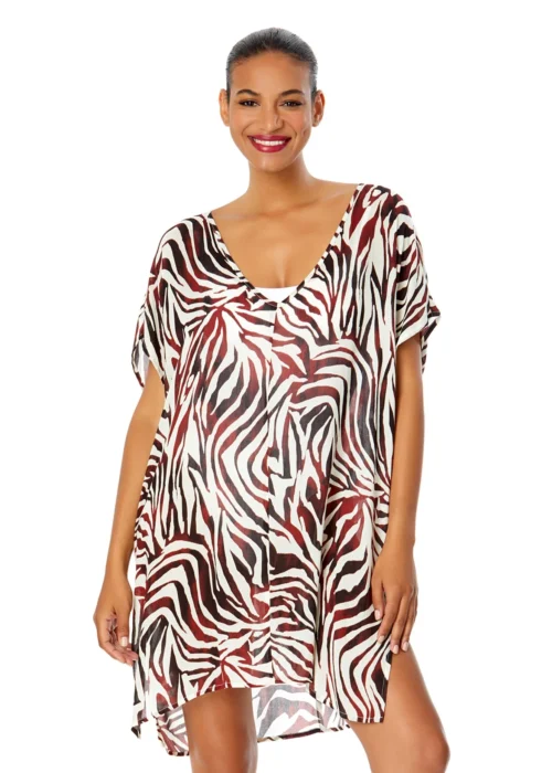 Women's Tiger Dance Easy Tunic Swimsuit Cover Up(Womens Tiger Dance Easy Tunic Swimsuit Cover Up)