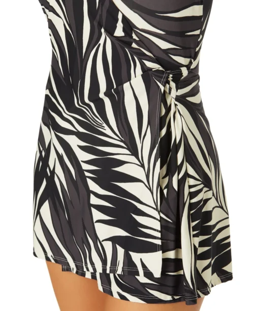 Women's Palm Chic Surplice Twist Skirted Swimdress(Womens Palm Chic Surplice Twist Skirted Swimdress) -Simply Bikini Store 25MD61845 BKWH 1179 scaled