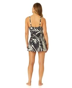 Women's Palm Chic Surplice Twist Skirted Swimdress(Womens Palm Chic Surplice Twist Skirted Swimdress) 11 Women's Palm Chic Surplice Twist Skirted Swimdress(Womens Palm Chic Surplice Twist Skirted Swimdress) -Simply Bikini Store 25MD61845 BKWH 1183
