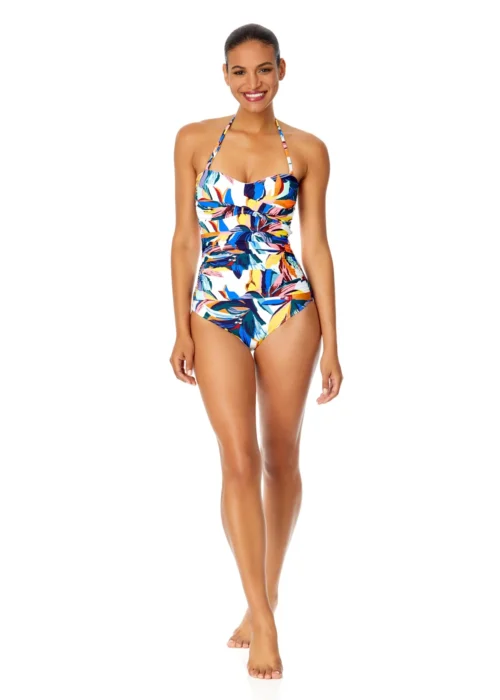Women's Riviera Floral Twist Front Shirred One Piece Swimsuit(Womens Riviera Floral Twist Front Shirred One Piece Swimsuit) -Simply Bikini Store 25MO00515 MULT540 scaled