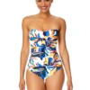 Women's Riviera Floral Twist Front Shirred One Piece Swimsuit(Womens Riviera Floral Twist Front Shirred One Piece Swimsuit) -Simply Bikini Store 25MO00515 MULT566 FRONT scaled