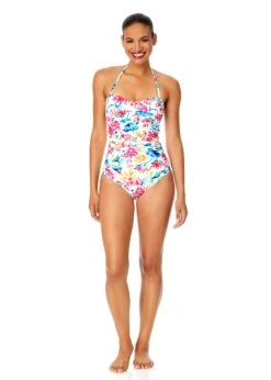 Women's Watercolor Paisley Twist Front Shirred One Piece Swimsuit(Womens Watercolor Paisley Twist Front Shirred One Piece Swimsuit) 15 Women's Watercolor Paisley Twist Front Shirred One Piece Swimsuit(Womens Watercolor Paisley Twist Front Shirred One Piece Swimsuit) -Simply Bikini Store 25MO00570 MULT 1627