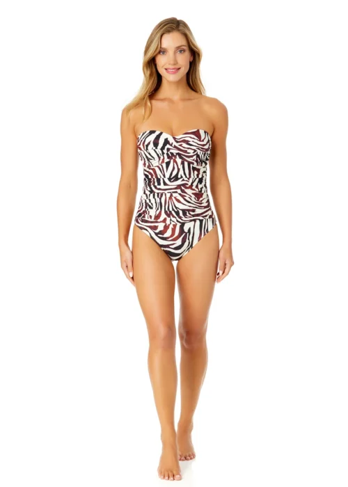 Women's Tiger Dance Twist Front Shirred One Piece Swimsuit(Womens Tiger Dance Twist Front Shirred One Piece Swimsuit) -Simply Bikini Store 25MO00593 MULT 1727 scaled