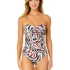 Women's Tiger Dance Twist Front Shirred One Piece Swimsuit(Womens Tiger Dance Twist Front Shirred One Piece Swimsuit) -Simply Bikini Store 25MO00593 MULT 1727 FRONT scaled