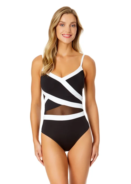 Women's Mesh Around Mesh Insert One Piece Swimsuit(Womens Mesh Around Mesh Insert One Piece Swimsuit 1)