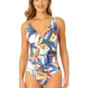 Women's Riviera Floral Soft Band Shirred One Piece Swimsuit(Womens Riviera Floral Soft Band Shirred One Piece Swimsuit) -Simply Bikini Store 25MO04815 MULT 1340 FRONT scaled