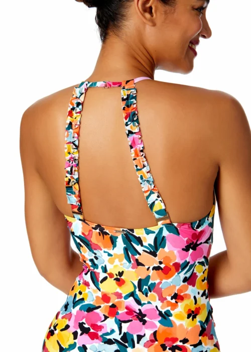Women's Gradient Floral High Neck With Ruffled Straps One Piece Swimsuit(Womens Gradient Floral High Neck With Ruffled Straps One Piece Swimsuit) -Simply Bikini Store 25MO06413 MULT 289 scaled