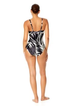 Women's Palm Chic V-Wire One Piece Swimsuit(Womens Palm Chic V Wire One Piece Swimsuit) -Simply Bikini Store 25MO07045 BKWH 2502