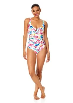 Women's Watercolor Paisley V-Wire One Piece Swimsuit(Womens Watercolor Paisley V Wire One Piece Swimsuit) -Simply Bikini Store 25MO07070 MULT 1544