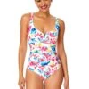 Women's Watercolor Paisley V-Wire One Piece Swimsuit(Womens Watercolor Paisley V Wire One Piece Swimsuit)