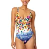 Women's Gradient Floral Underwire Surplice One Piece Swimsuit(Womens Gradient Floral Underwire Surplice One Piece Swimsuit) -Simply Bikini Store 25MO07214 MULT 296 FRONT scaled