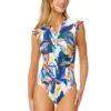 Women's Riviera Floral Flutter Sleeve Zip Up Rash Guard One Piece Swimsuit(Womens Riviera Floral Flutter Sleeve Zip Up Rash Guard One Piece Swimsuit) 2 Women's Riviera Floral Flutter Sleeve Zip Up Rash Guard One Piece Swimsuit(Womens Riviera Floral Flutter Sleeve Zip Up Rash Guard One Piece Swimsuit) -Simply Bikini Store 25MO07915 MULT 700 FRONT scaled