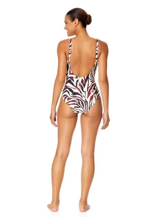 Women's Tiger Dance Plunge Twist One Piece Swimsuit(Womens Tiger Dance Plunge Twist One Piece Swimsuit) -Simply Bikini Store 25MO08193 MULT 285 scaled
