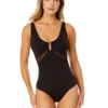 Women's Mesh Around U Ring Mesh Insert One Piece Swimsuit(Womens Mesh Around U Ring Mesh Insert One Piece Swimsuit 1) 1 Women's Mesh Around U Ring Mesh Insert One Piece Swimsuit(Womens Mesh Around U Ring Mesh Insert One Piece Swimsuit 1) -Simply Bikini Store 25MO08601 BLK 925 FRONT scaled