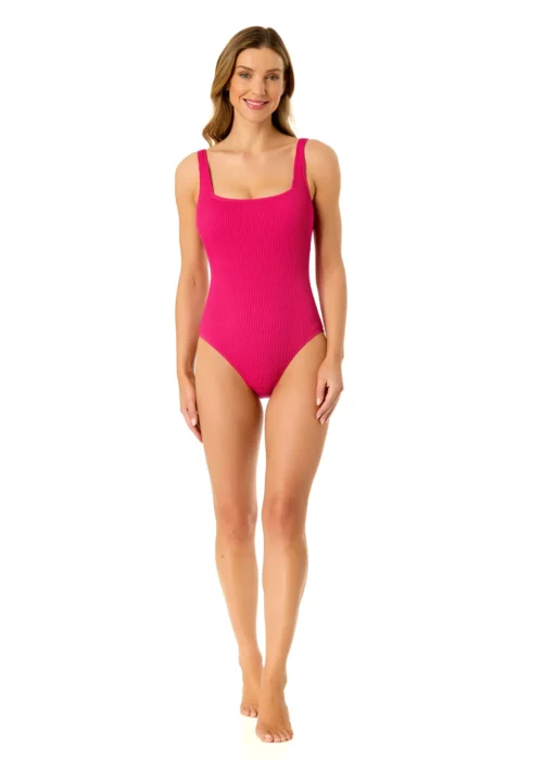 Women's Live In Color Textured Classic Square Neck One Piece Swimsuit(Womens Live In Color Textured Classic Square Neck One Piece Swimsuit 2) -Simply Bikini Store 25MO10001 FANPK 016 scaled