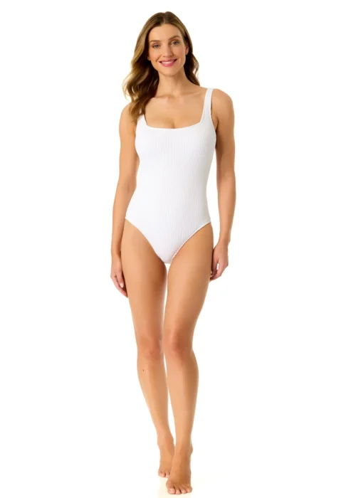 Women's Live In Color Textured Classic Square Neck One Piece Swimsuit(Womens Live In Color Textured Classic Square Neck One Piece Swimsuit 4) -Simply Bikini Store 25MO10001 WHITE 666 scaled